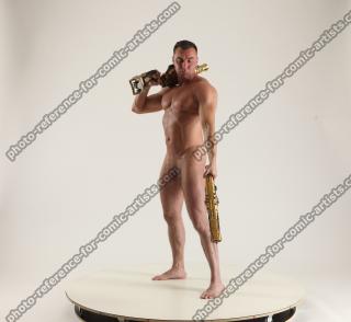 MICHAEL NAKED SOLDIER WITH GUNS